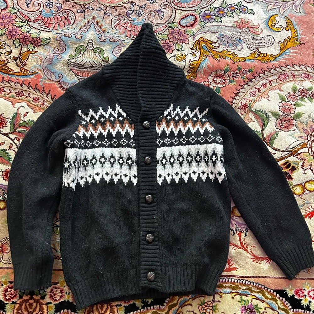 Janie & Jack 100% Cotton Black Boys Cardigan Size 4T
